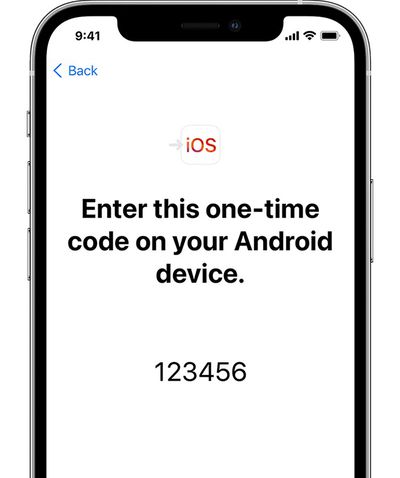 ios15 iphone12 pro move from android setup iphone code