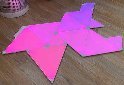 nanoleaf triangles pink purple
