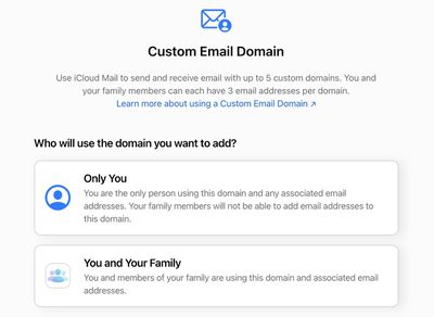 icloud custom email domain